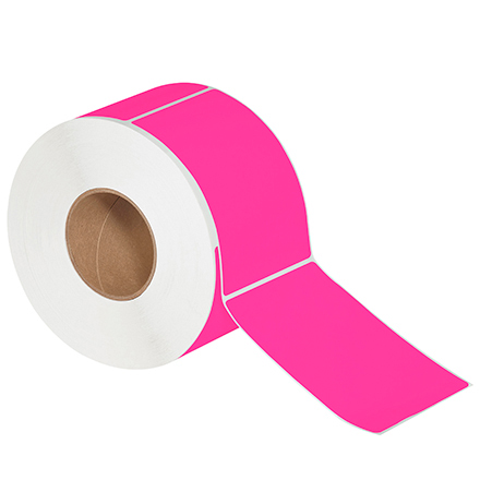 4 x 6" Fluorescent Pink Thermal Transfer Labels